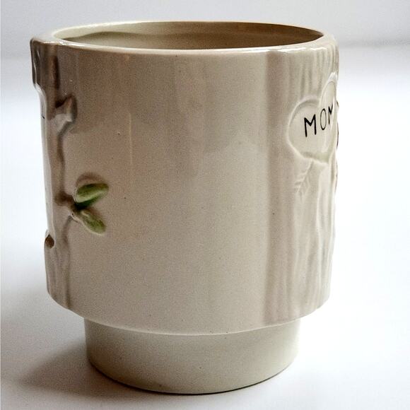 Vintage 1980s Enesco Owl Stacking Mug – 3D Ceramic Coffee Cup - Mom Tree Carving - Picture 7 of 13